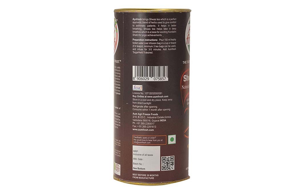 Ayu Fresh Shwas Tea, Naturally Treats Asthma   Container  50 g grams